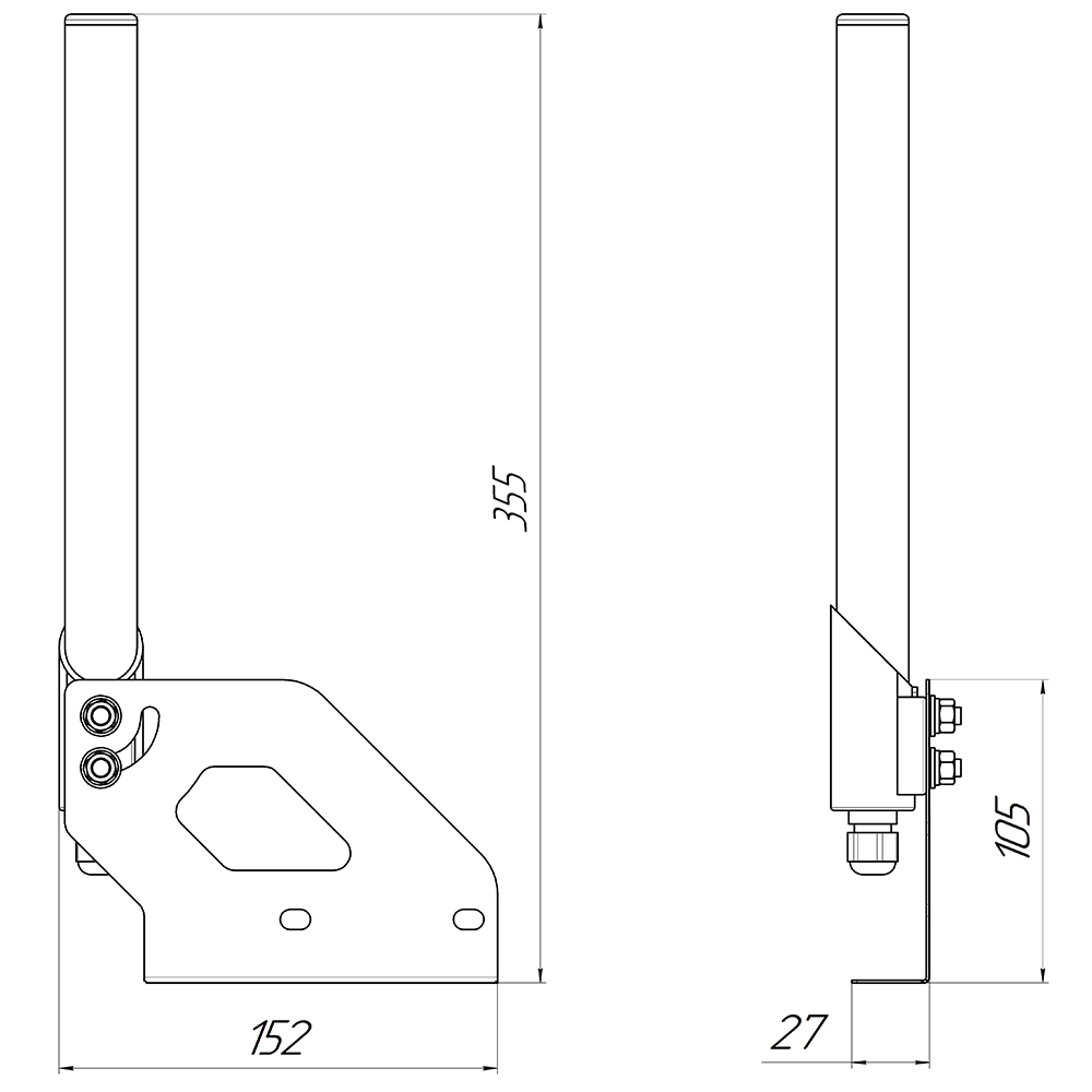WiFi антенна 2,4ГГц KC6-2400T Белая