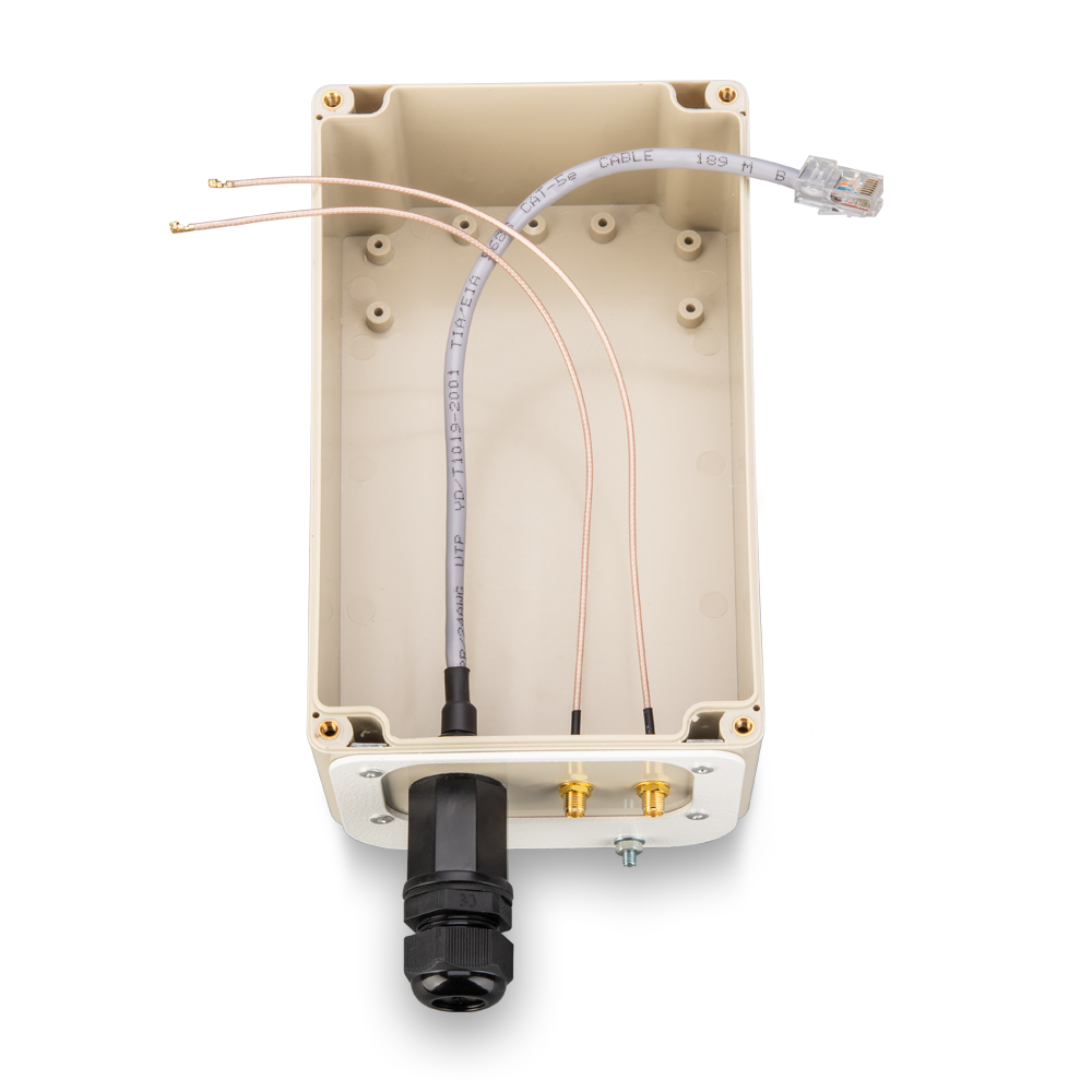 Гермобокс KG-SMAx2 для сетчатой параболической антенны (гермоввод RJ45)
