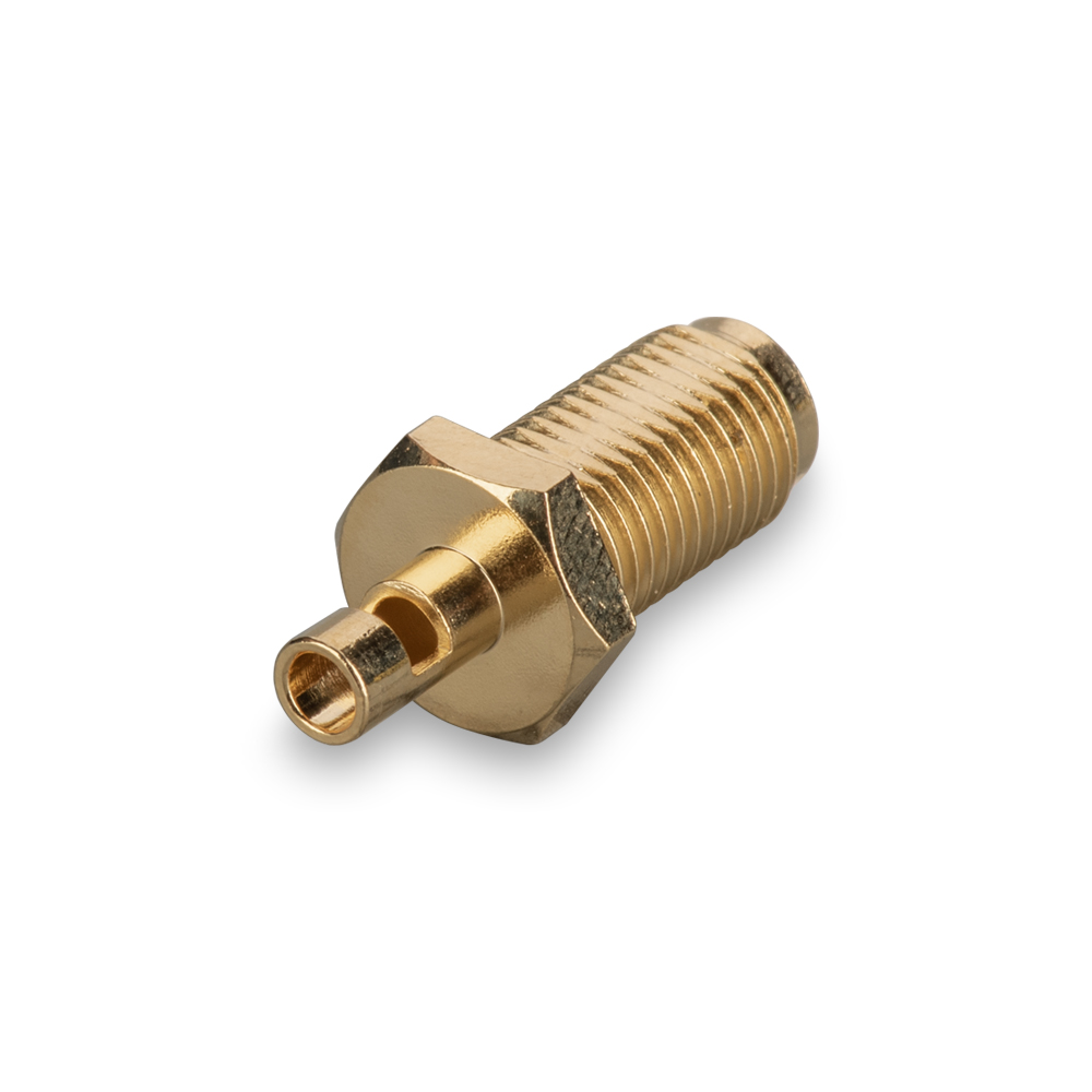 Разъем SMA(female) на корпус, с гайкой, под пайку на кабель RG-405 (0.086")
